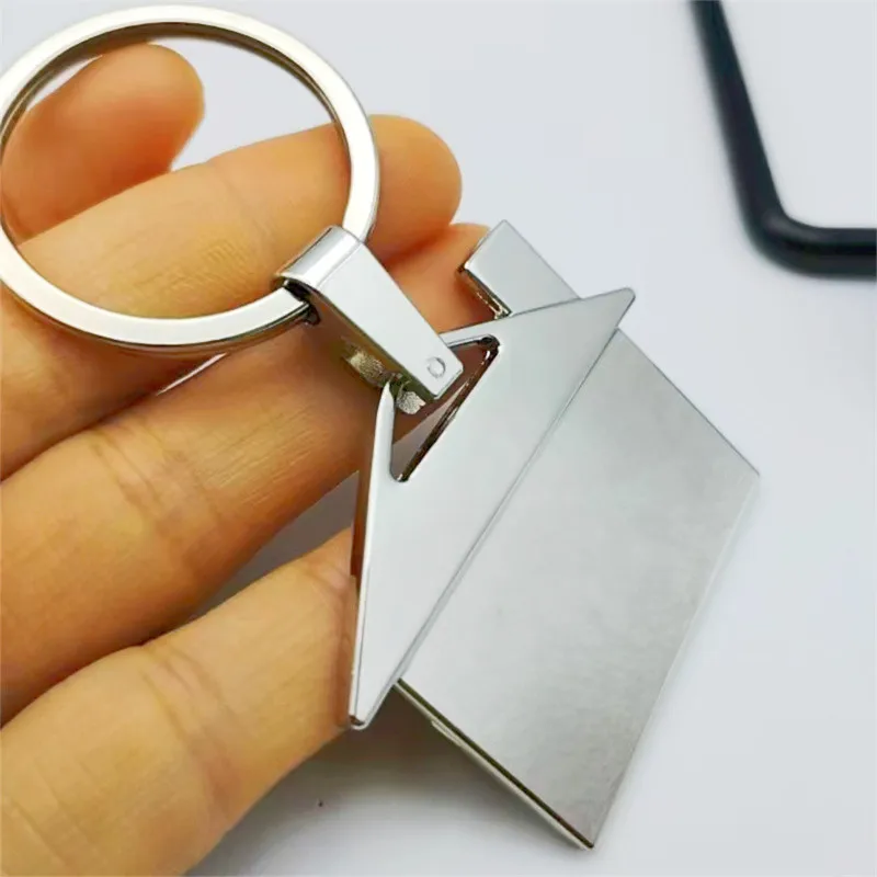 50 pcs wholesale  Chrome Metal House Shape Keyring Shiny Key Ring Chain Lover Wedding Gift