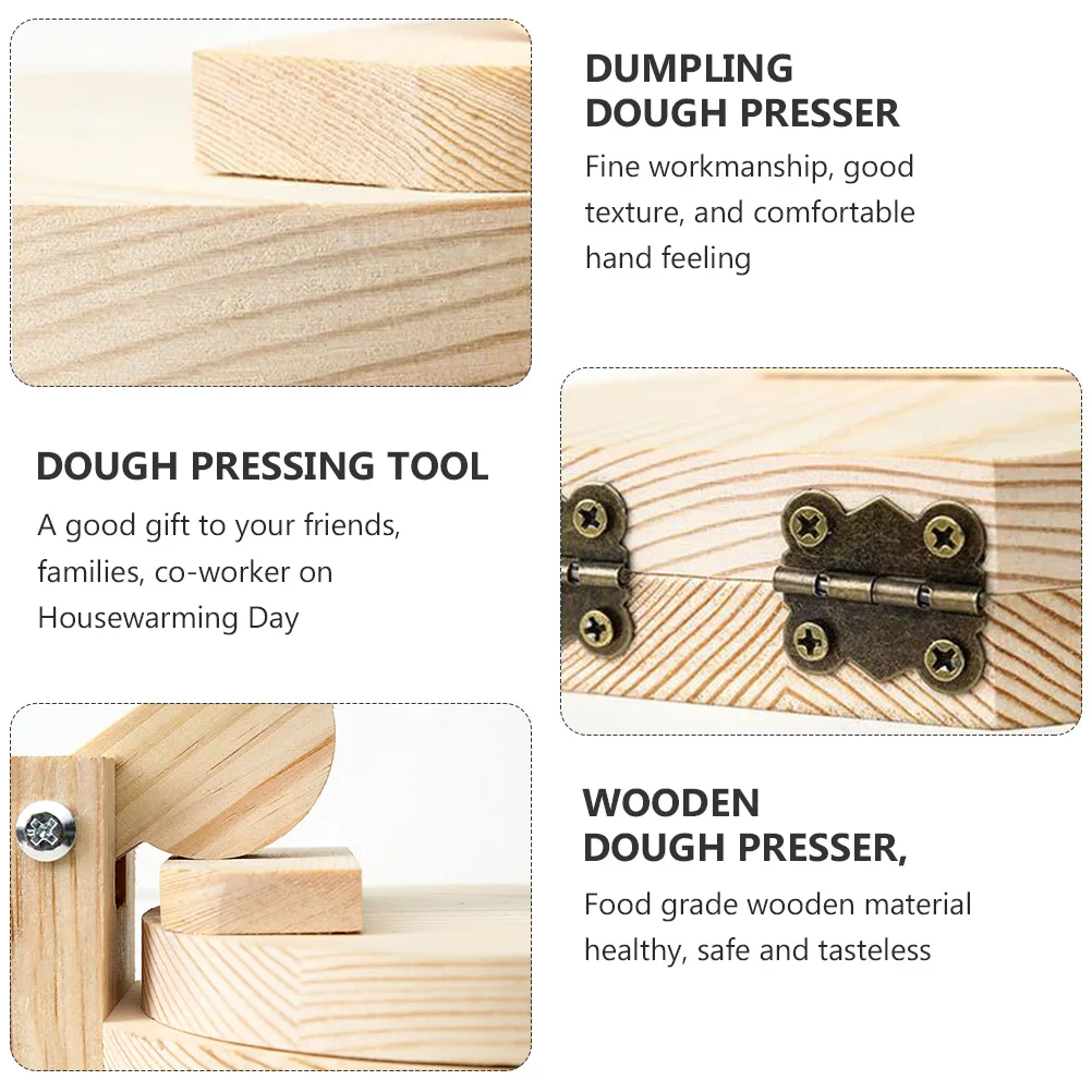 

Wooden Dumpling Wrapper Mold Dough Presser Tool Healthy Safe Tasteless Easy Operation Labor Saving Handle Biscuit Maker Variety