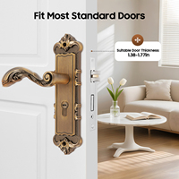 Vintage Keyed Door Lever Set Curved Handle Set With Keyed Deadbolt Lock Security Mortise Door Lock