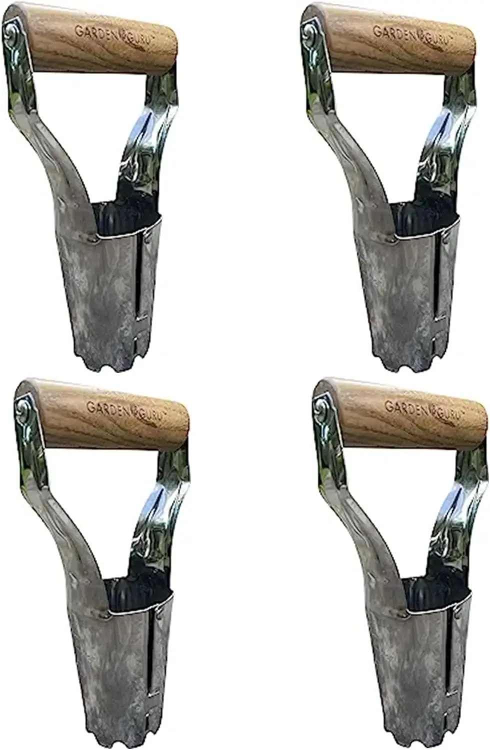 

Eco Bulb Planter 4-Pack: Recycled Steel, Wood Handle, Depth Markers for Tulips & Daffodils