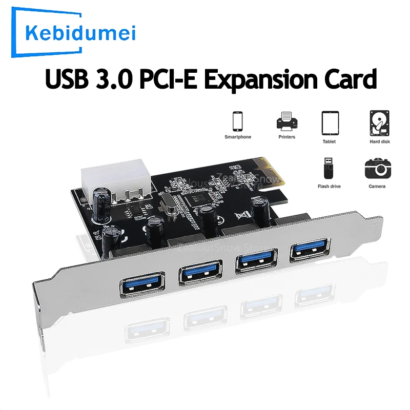 5Gbps USB 3.0 PCI-E Expansion Card Adapter PCI Express 4 Ports USB 3.0 Controller PCIe Card USB 3.0 PCI Express Converter Board