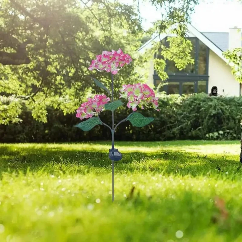 Solarleuchten, Blumen, LED-Licht, realistisch, dekorativ, hell, 3 Köpfe, Hofdekoration, langlebig, Gartenpfahl, Park, Garten