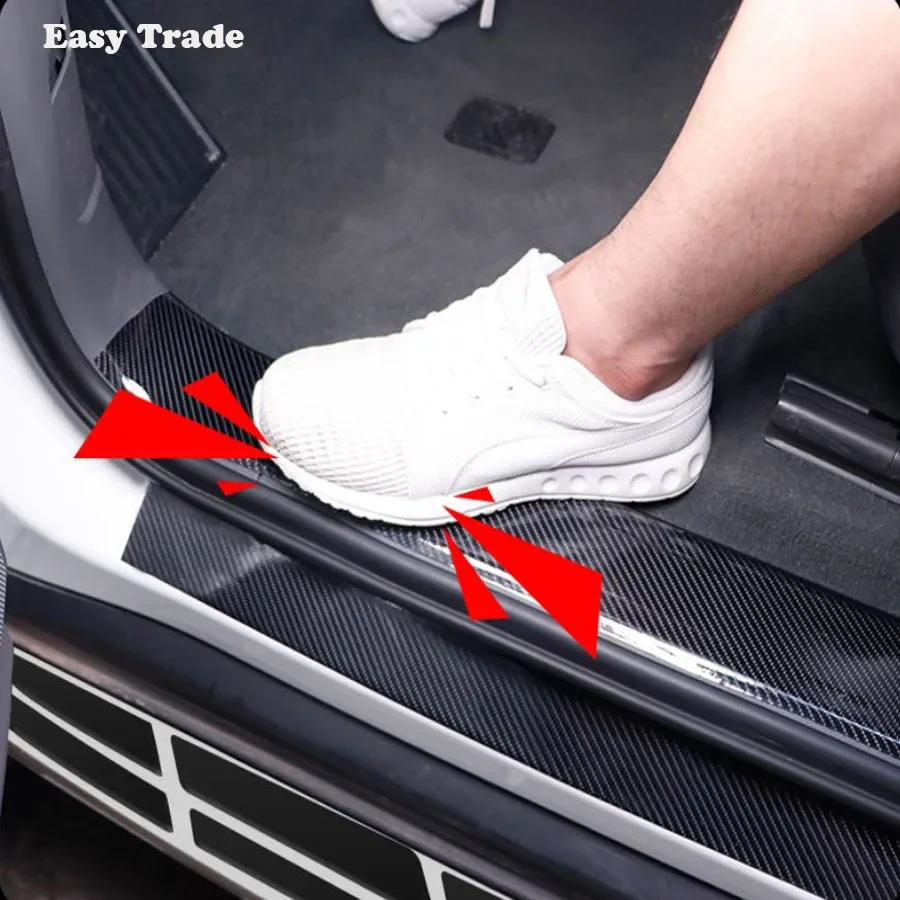 For Changan Eado Plus 2024 2023 Carbon Fiber Car Door Sill Threshold Anti-scratch Protection Strips Guard Stickers