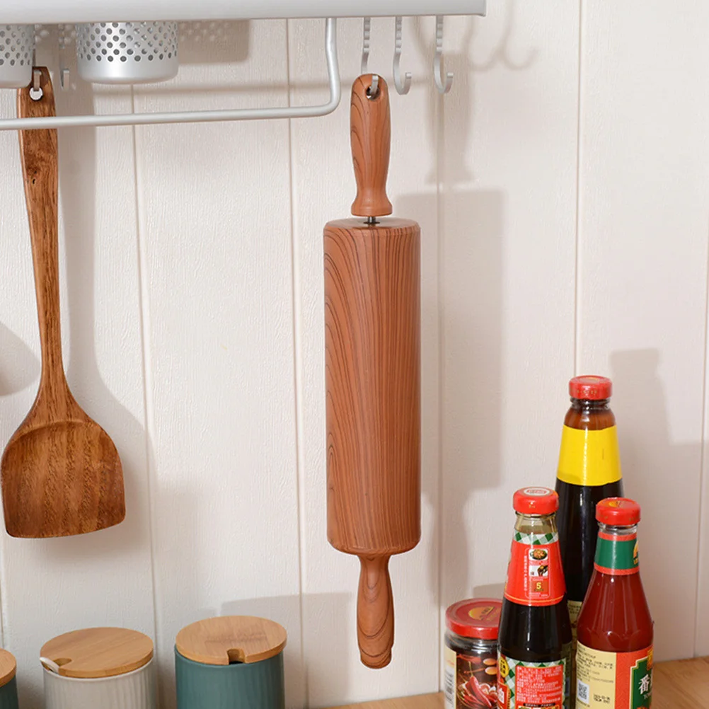 

1Pcs Simulated Wood Grain Rolling Pin Food Grade Plastic Non-Stick Rolling Stick Roller Baking Tool for Cookies Fondant