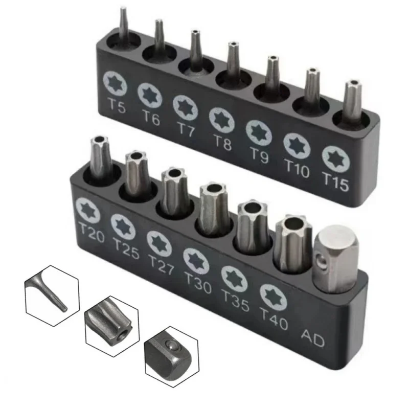 14Pcs 25mm Security Torx Screwdriver Bits Set 2 Groups 1/4