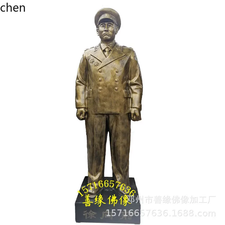 Cz1 chairman mao statue, zhu de statue, top ten marshal statues, fiberglass painted and gilded