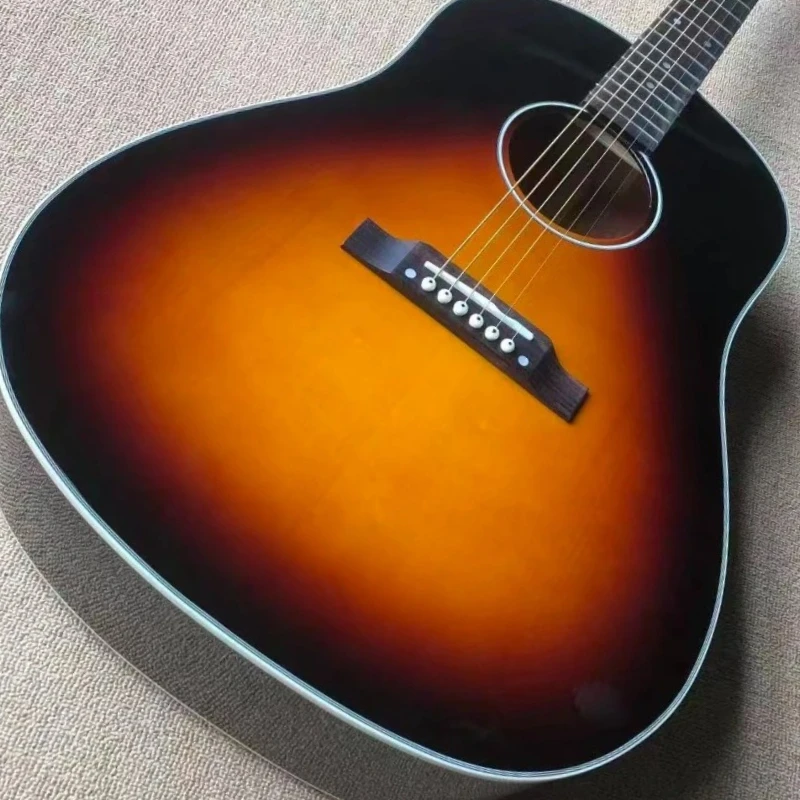 

Теплый тон, бесплатная доставка, серия J45, твердый верх, накладка из палисандра, глянцевая краска, акустическая гитара