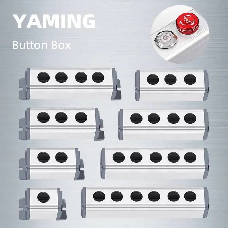 16/19/22mm ze stopu Aluminium ze stopu Aluminium pudełko ochronne dla metalowy przełącznik wciskany IP67 wodoodporny przemysłowy 12/3/4/5 otwory jeden rząd