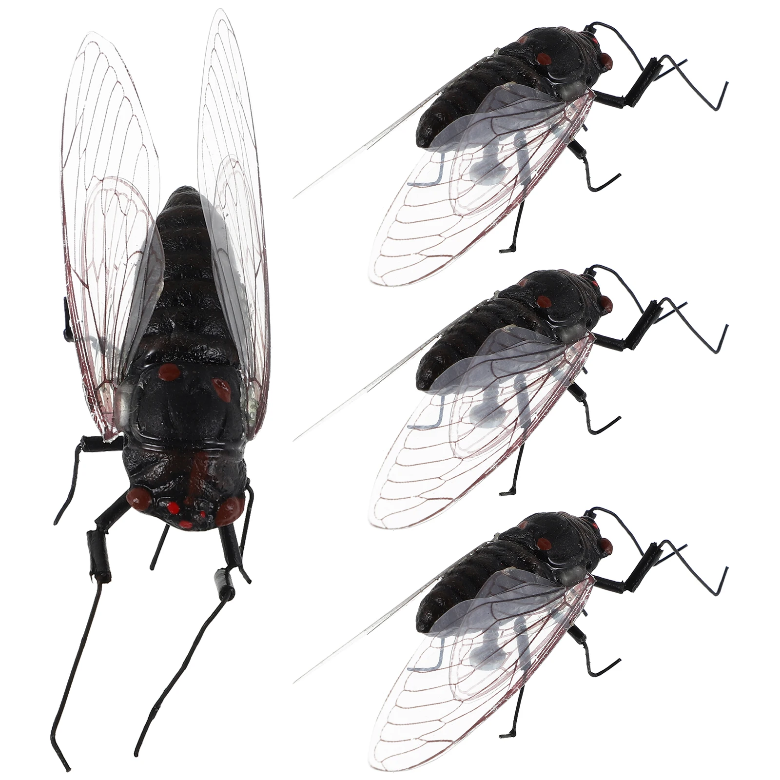 

4pcs Simulated Cicada Decorative Landscape Black Cicadaadornments Cute Figure Garden Scorpion Mini Decor Versatile Use Indoor