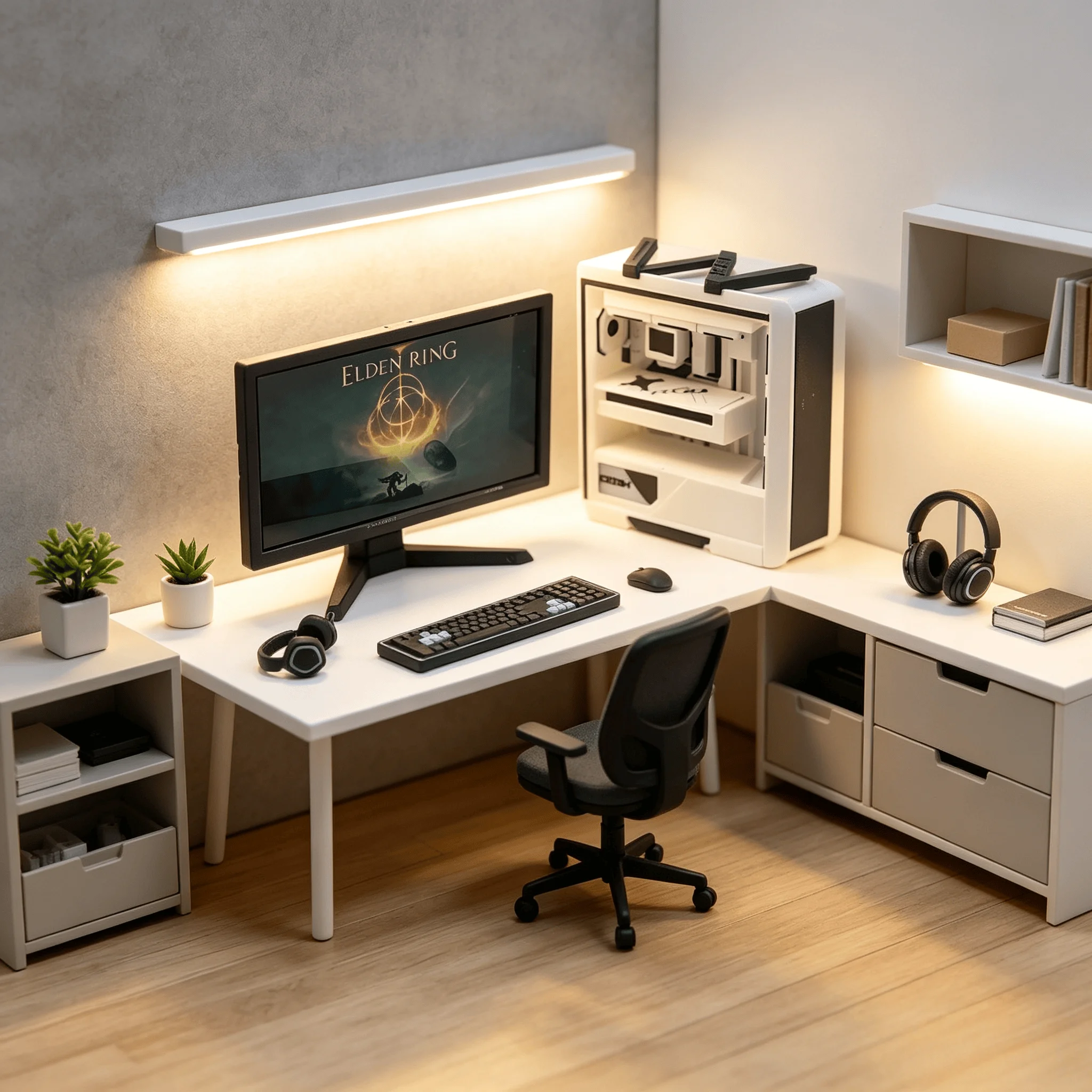 Mini Gaming Desk Set for 1/6 1 - огляд і ціна Pc Gaming Y Monitor