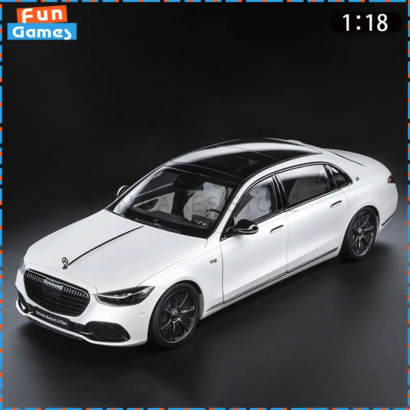New Almost Real Car Model Mercedes Maybach S-Class Dark Night Series 1/18 Car Model Alloy Simulate Car Model Custom BirthdayGift