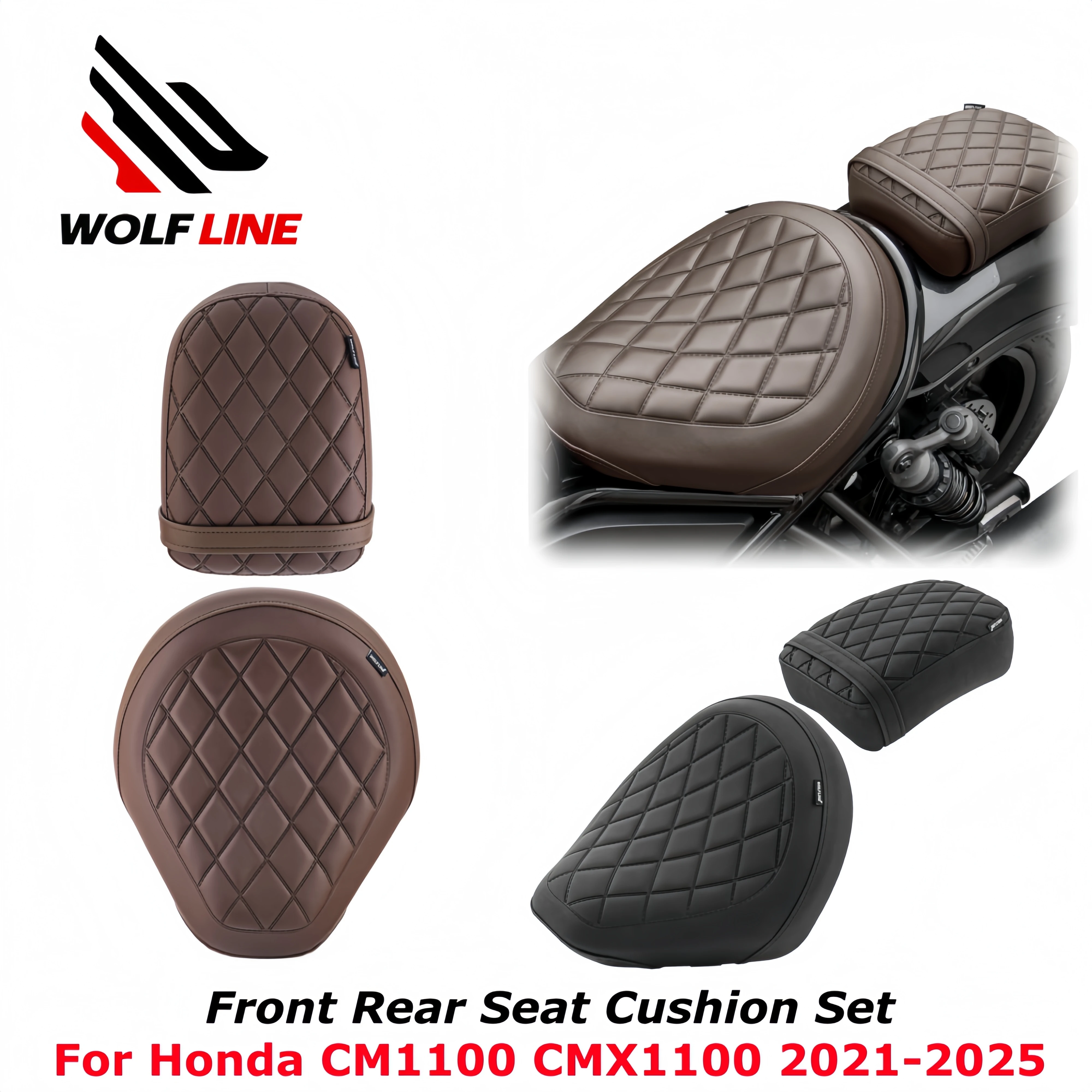 WOLFLINE Rider & Passenger Seat for Honda Rebel CMX1100 CM 1100 2021-2026 Driver Seat Cushion Passenger Pillion Saddle Parts