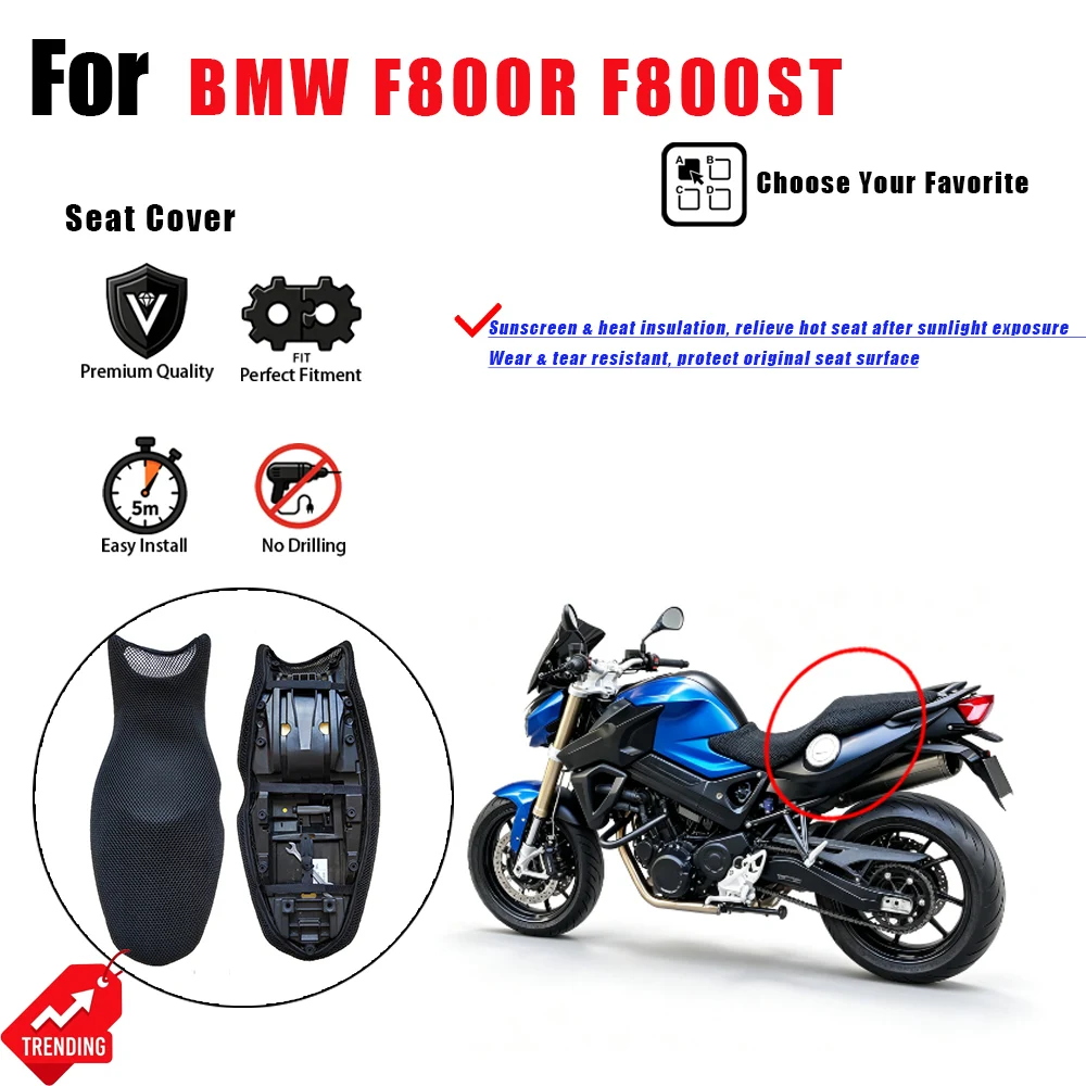 Breathable Honeycomb Mesh Anti-scald Seat Cover Non-destructive Mod Accessories For BMW F800R F800ST Accesorios Moto