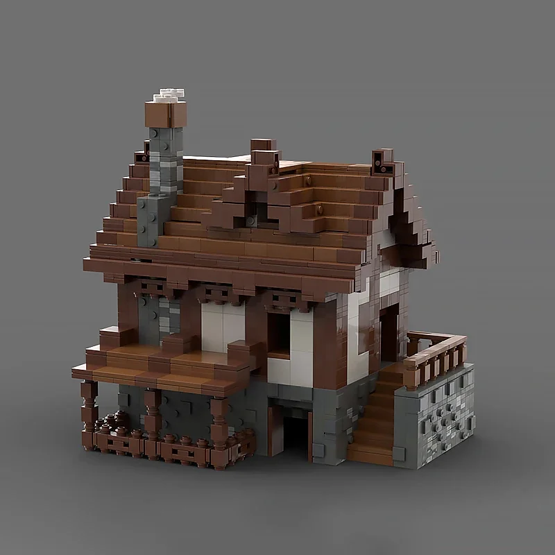 Moc blocos de construção casa medieval/technoblades casa tecnologia tijolos modulares modelo presentes brinquedos natal diy conjuntos montagem