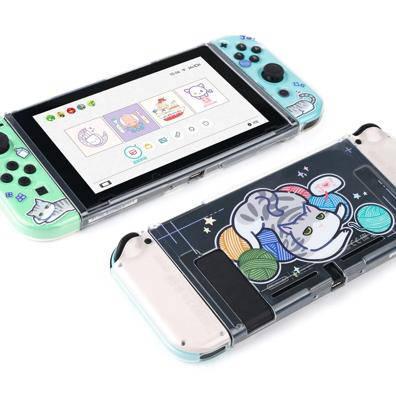 GeekShare Mèo Vỏ Bảo Vệ Dành Cho Máy Nintendo Switch NS Chia Joy Con Full Cover Mờ Mềm TPU Nintend Công Tắc Ốp Lưng
