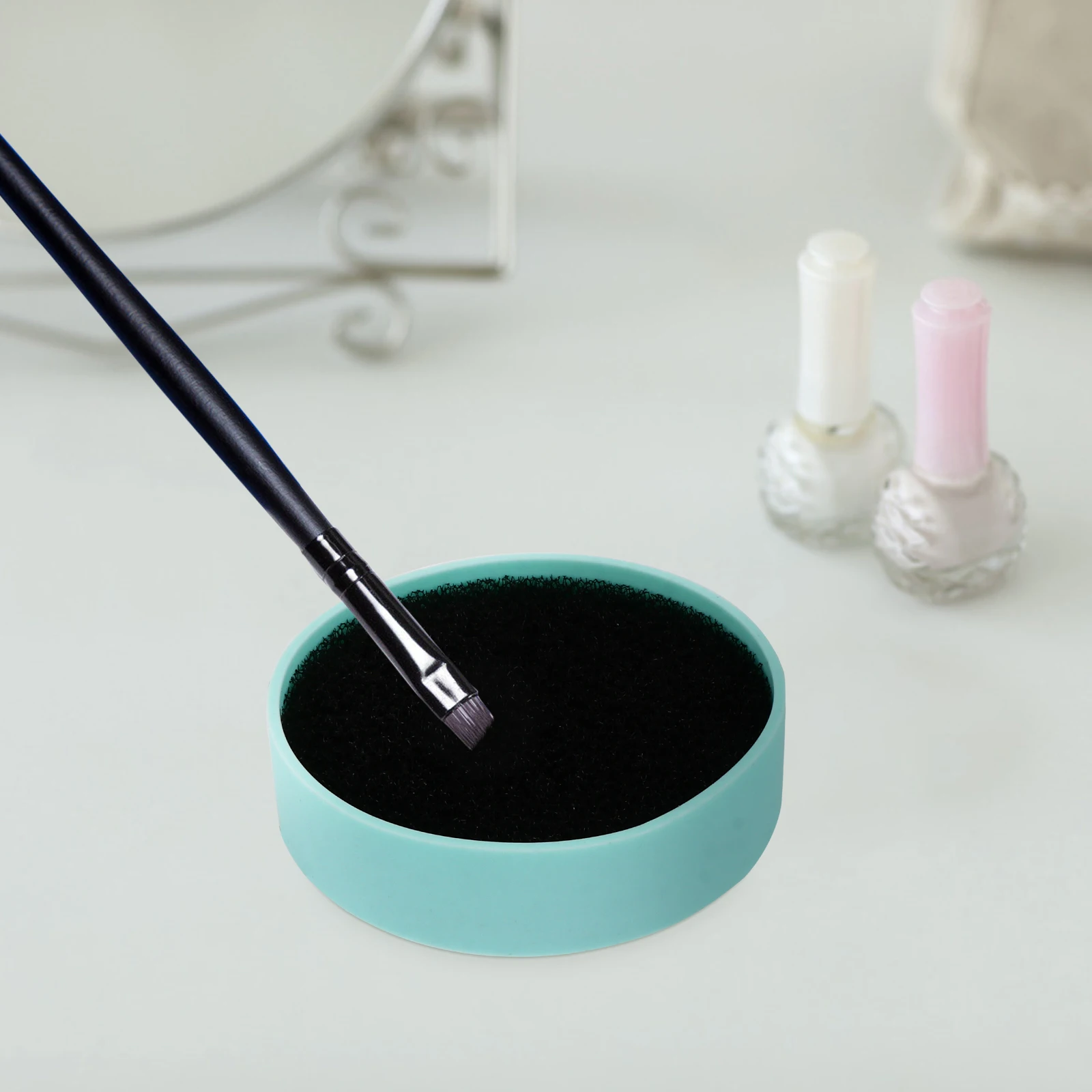 3 قطع من فرشاة توزيع ظلال العيون، منظف المكياج، بساط تنظيف، مجموعة فرش التنظيف