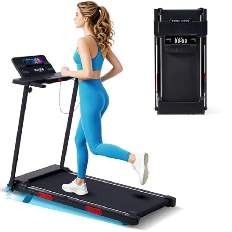 Portable Treadmill with Incline, 3.5HP Electric Small Treadmills for Home Small Spaces, 0.6-10MPH Walking Pad Treadmill with Ha