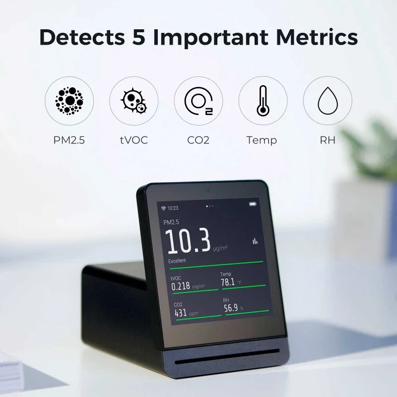 Xiaomi Air Detector 2 Smart Home Touch Screen Control Temperature Humidity Sensor CO2 PM2.5 Quality Monitor Work With Mijia App