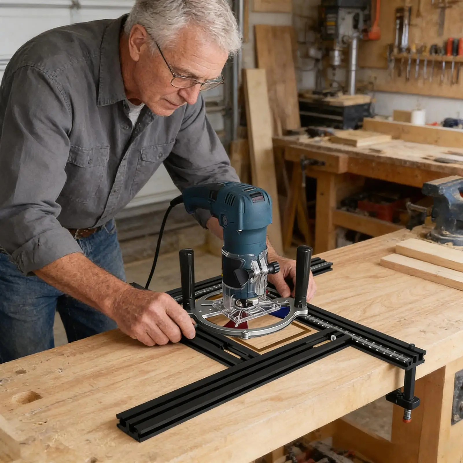Picture 3: Saw Cutting Guide Carpentry Router Backrest Auxiliary Track Rail Household Backrest Guide For Home Workshop Construction