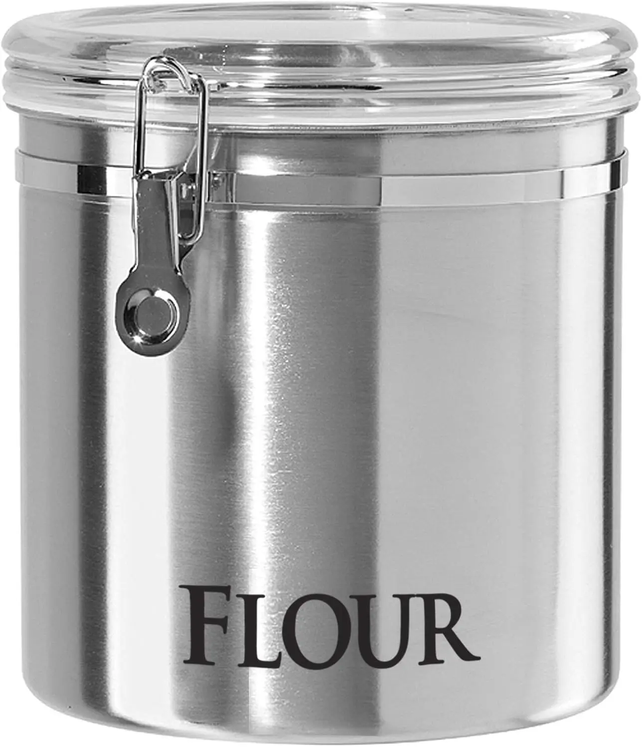 8" Stainless Steel Flour Clamp Canister - Airtight Food Storage Container for Kitchen & Pantry, Ideal for Bulk Dry Foods