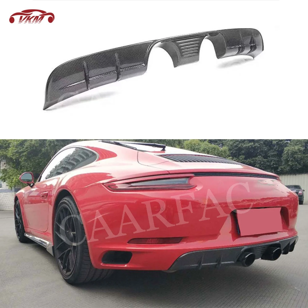 Carbon Fiber Material Rear Bumper Lip Diffuser fit for Porsche Carrera 911 991.2 2015-2018 FRP Spoiler Car Styling