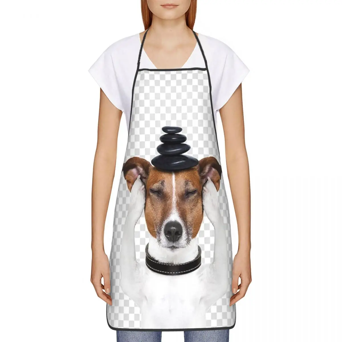 Unisex Jack Russell Terrier Dog Funny Bib Apron Adult Women Men Chef Tablier Cuisine for Kitchen Cooking Gardening