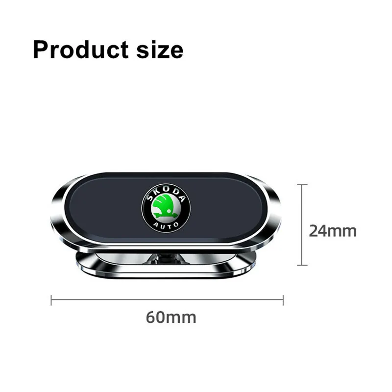 Magnetic Car Phone Holder 360 Rotatable Mini Strip Shape Stand For Skoda Octavia A5 A7 RS Fabia Superb Rapid Kodiaq Karoq