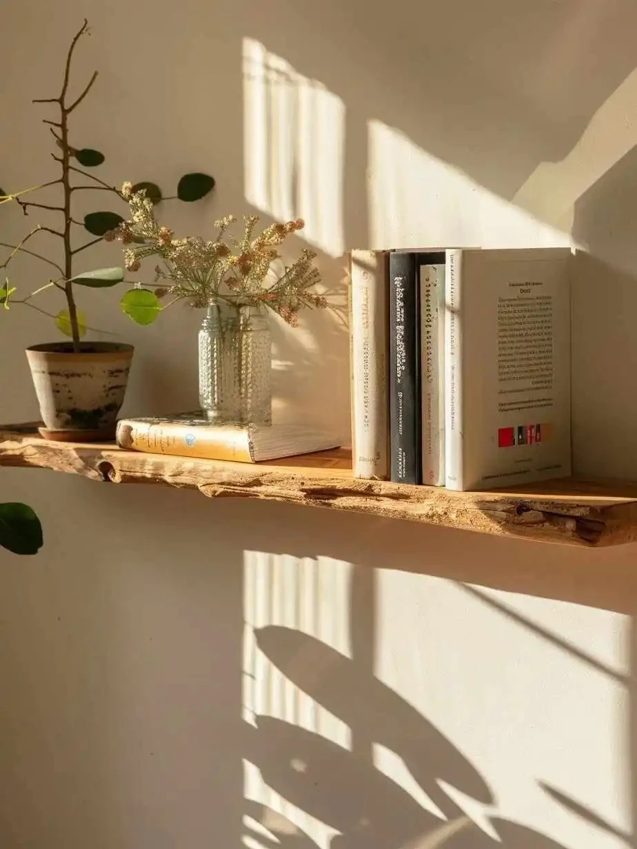 

# Grain Solid Wood Irregular Shelving-Rustic Retro Artistic Wall Mounted Bookshelf Home Decor Storage Rack