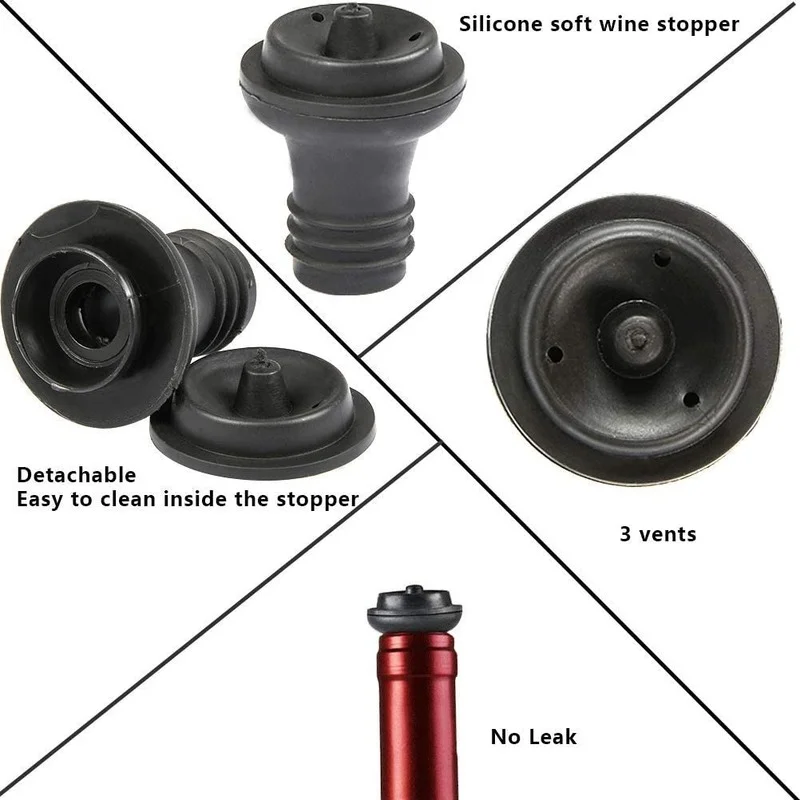 Wine Stoppers for Wine Saver Vacuum Pump Preserver Grade Rubber Wine Stopper Keep Your Wine Fresh Bottle Cap Sealer for Home