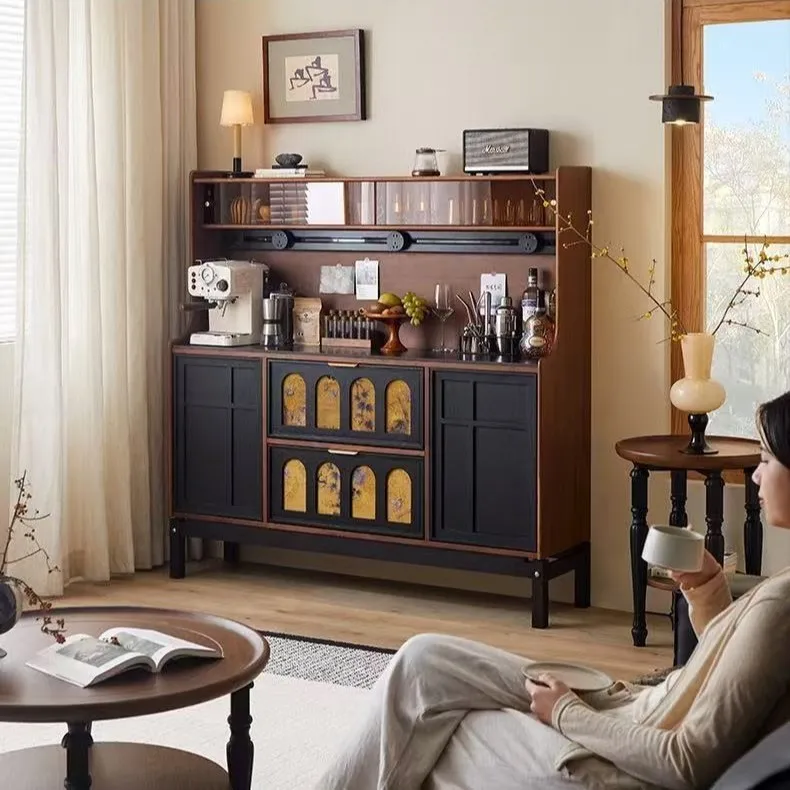 dining side cabinet, living room wall locker, multi-functional coffee machine integrated retro dining