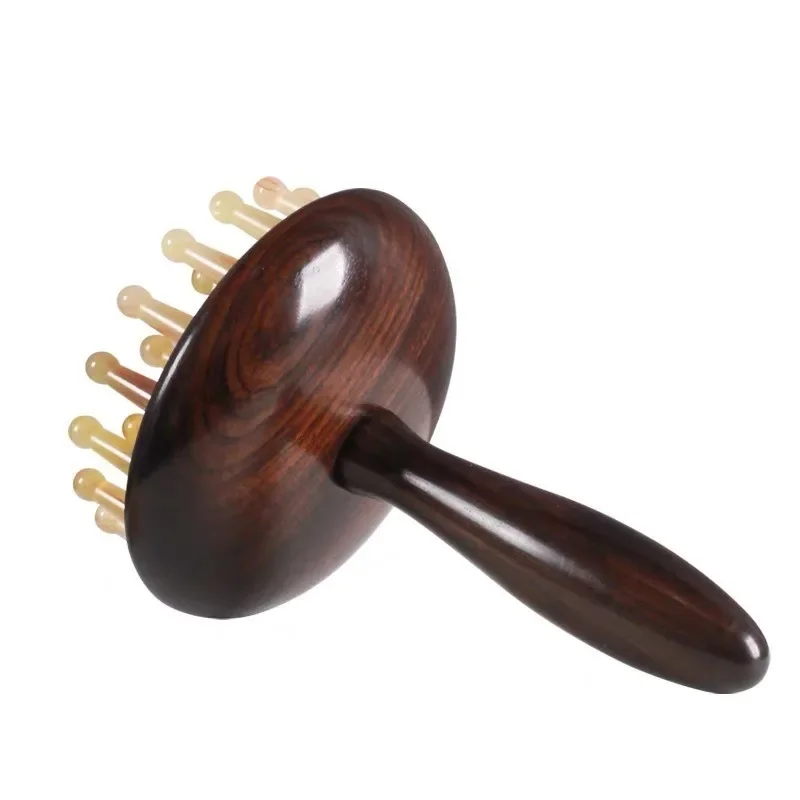 

Purple Sandalwood Horn Nail Acupressure Brush Full Body Use Shoulder Neck Abdomen Massage Tool Belly Rubbing Acupressure Comb