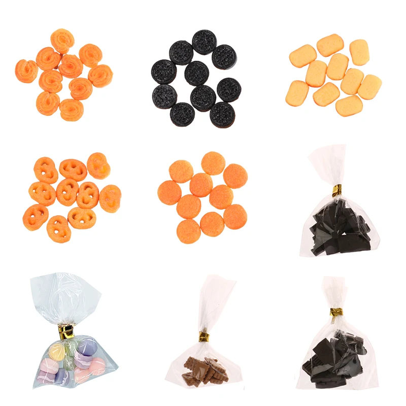 1Bag 1:12 Dollhouse Miniature Macaron Colorful Cookies Biscuit Dessert Model Living Scene Decor Toy