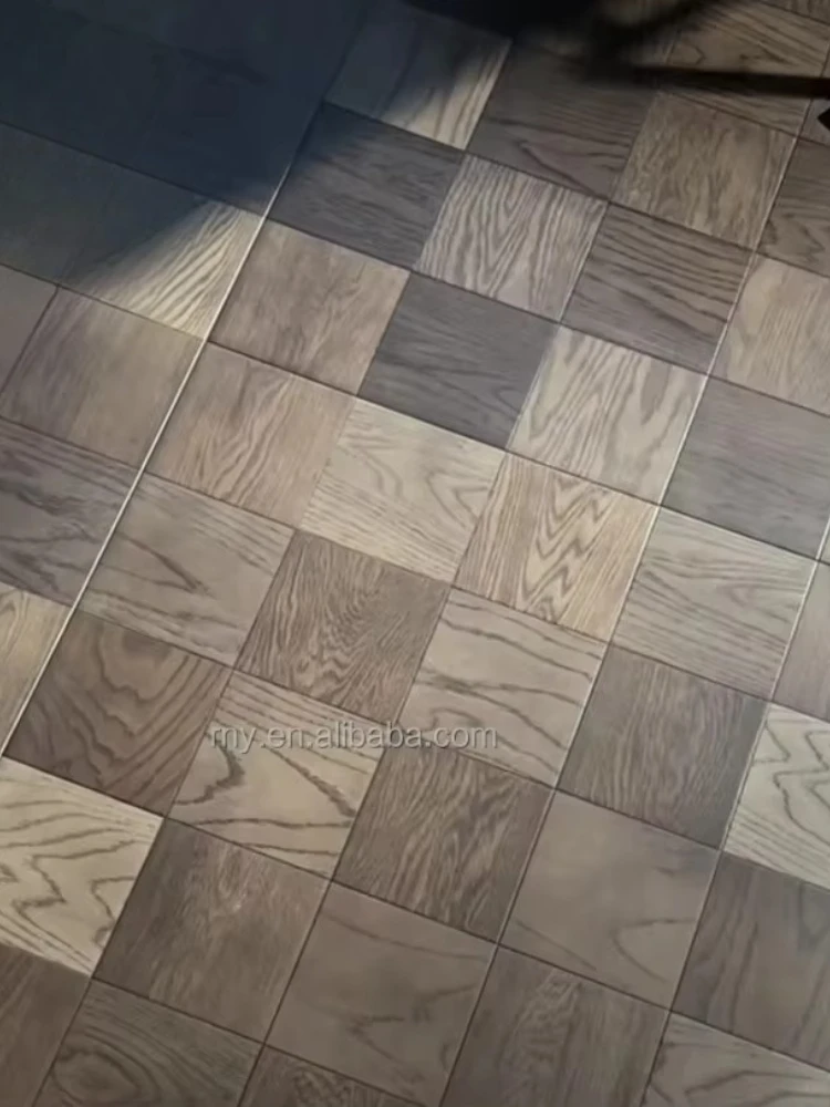 نسخة مخصصة الحديثة الفاخرة 15mm البلوط هندسية الباركيه الطابق رقعة الشطرنج نحى الحرفية الحياة المنزلية #2