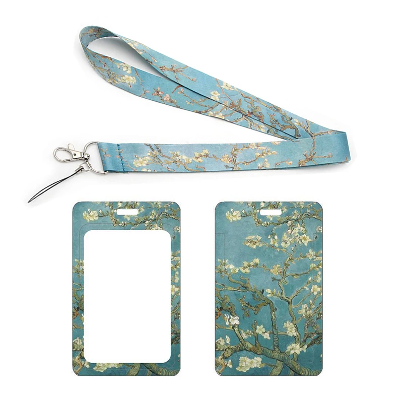 Wholesale Van Gogh Credential Holder Keychains Neck Lanyard For Pass Card Credit Card Holder Keychain Straps Phone ropes