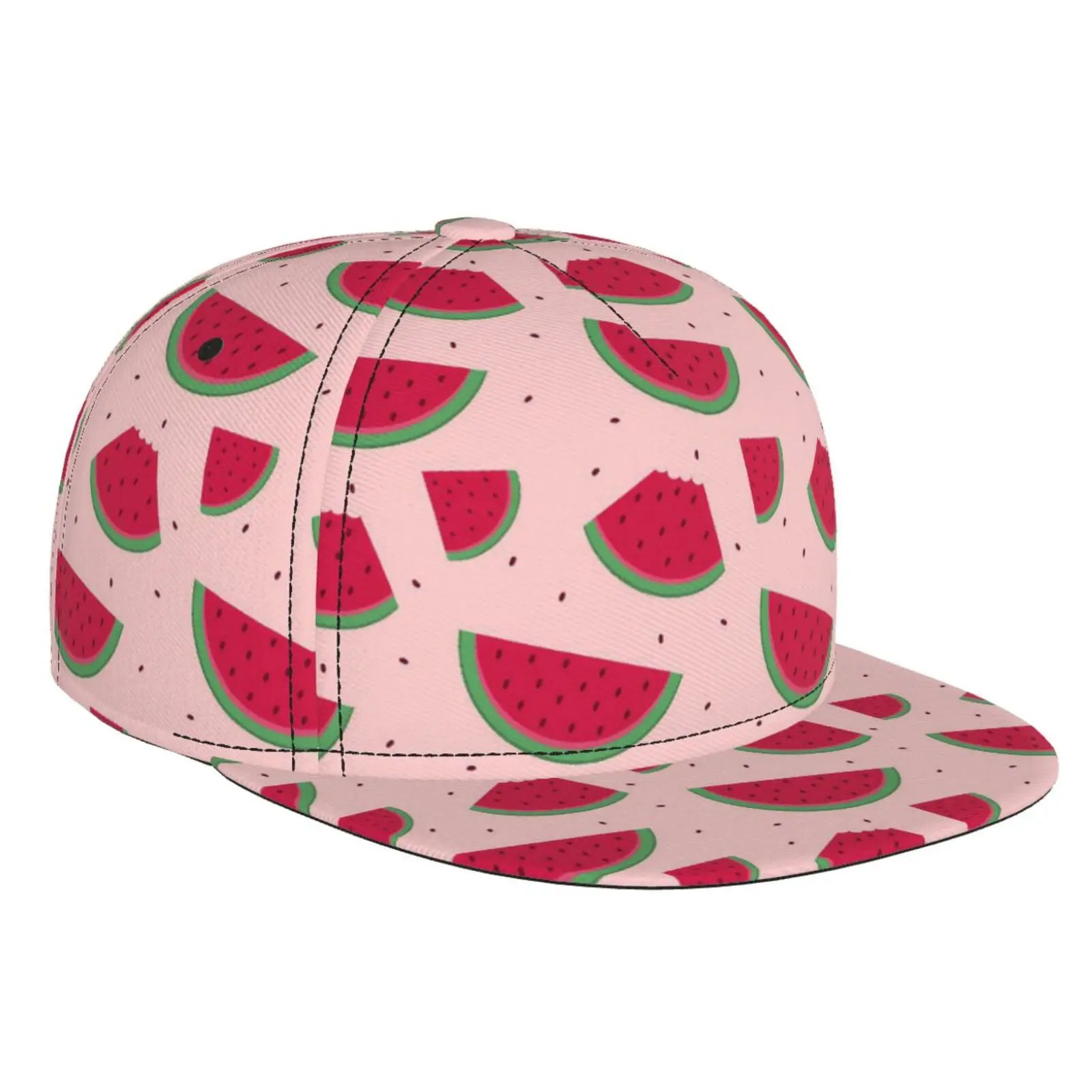 Watermelon Print Pattern Flat Brimmed Hat Street Skateboarding Hip-hop Hat Outdoor Leisure Sun Shading Baseball Hat Universal