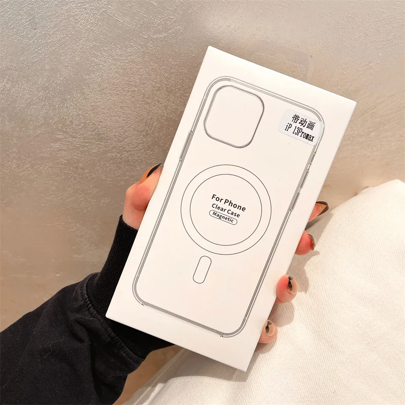 Klare Magsafe magnetische kabellose Lade-Animationshülle für iPhone 17, Air 16, 15, 14, 13, 12, 11 Plus, Mini Pro Max, mit Box