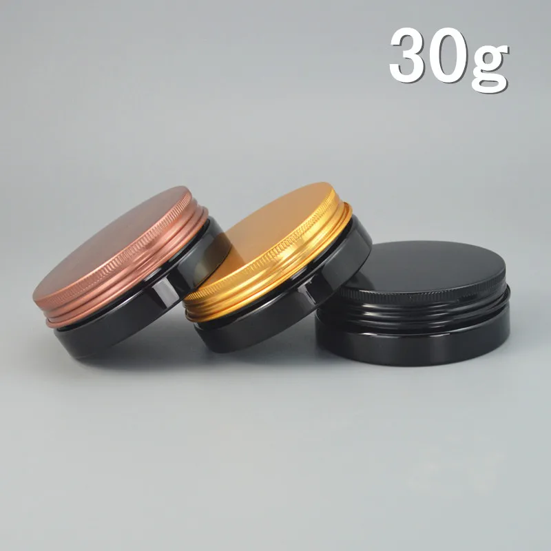 30g black PET bottle/jar/pot tin cream/gel/essence/moisturizer/mask/art nail/wax eye serum skin care cosmetic packing