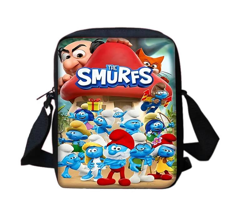 The S-smurfs Boy Girls Printed Shoulder Messenger Bag Child Casual Handbag Men Women Phone Bag Shopping Bag