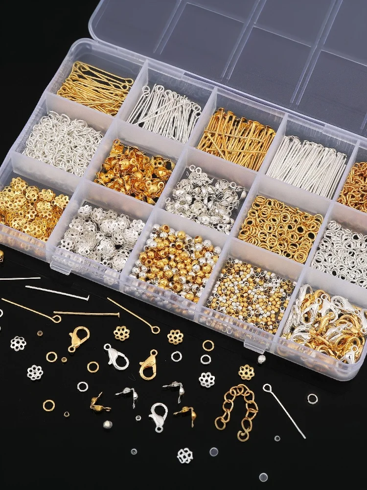 1260-teiliges Set für die Schmuckherstellung, Starter-Kit für Ohrringe, Halsketten, Bastelmaterial, DIY-Perlen, Schmuckzubehör, geeignet für Erwachsene und Anfänger. – Detail 12