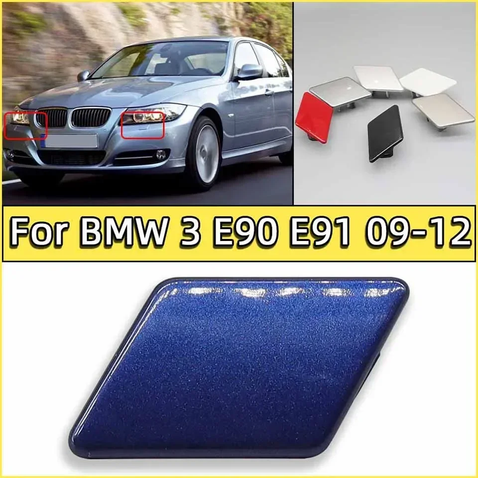 

Car Headlight Washer Nozzle Cover Cap For BMW 320 323 325 328 330 335 E90 E91 LCI 2009-2012 Headlamp Cleaner Sprayer Lid Painted