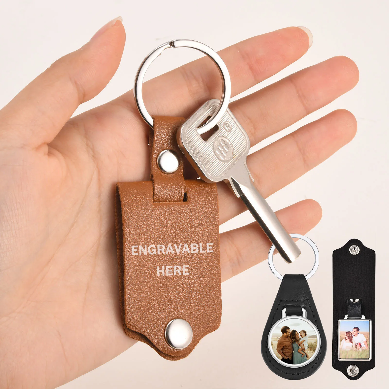 

Diy Custom Photo Keychain, Multi Style Personalized Keyrings Customized Cabochon Family Lovers Baby Metal Key Chain Gifts 2026