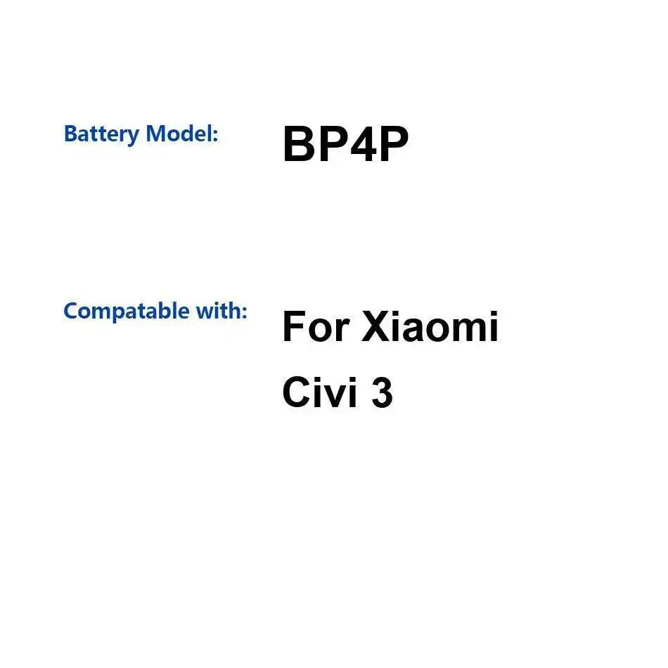 

High-Capacity BP4P For Xiaomi Civi 3 Mobile Phone Battery 4500Mah