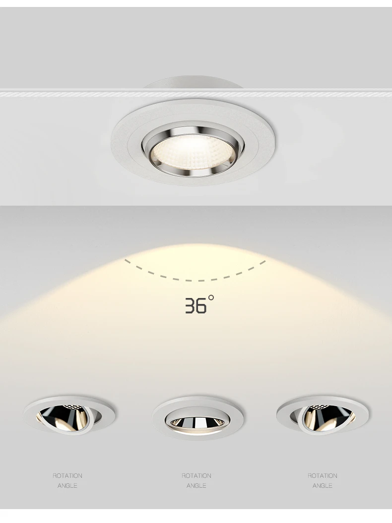 Faretto da incasso a LED impermeabile dimmerabile da incasso a soffitto luce profonda antiriflesso con foro luce da cucina per bagno faretto da balcone AC