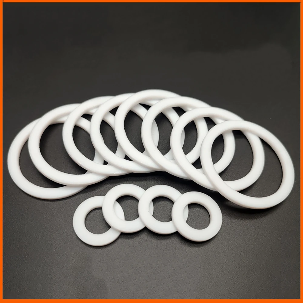 White PTFE Gasket Thick 2mm ID 200mm-250mm OD 210mm-260mm Sealing Gasket High Temperature Acid&Alkali Resistant Gasket