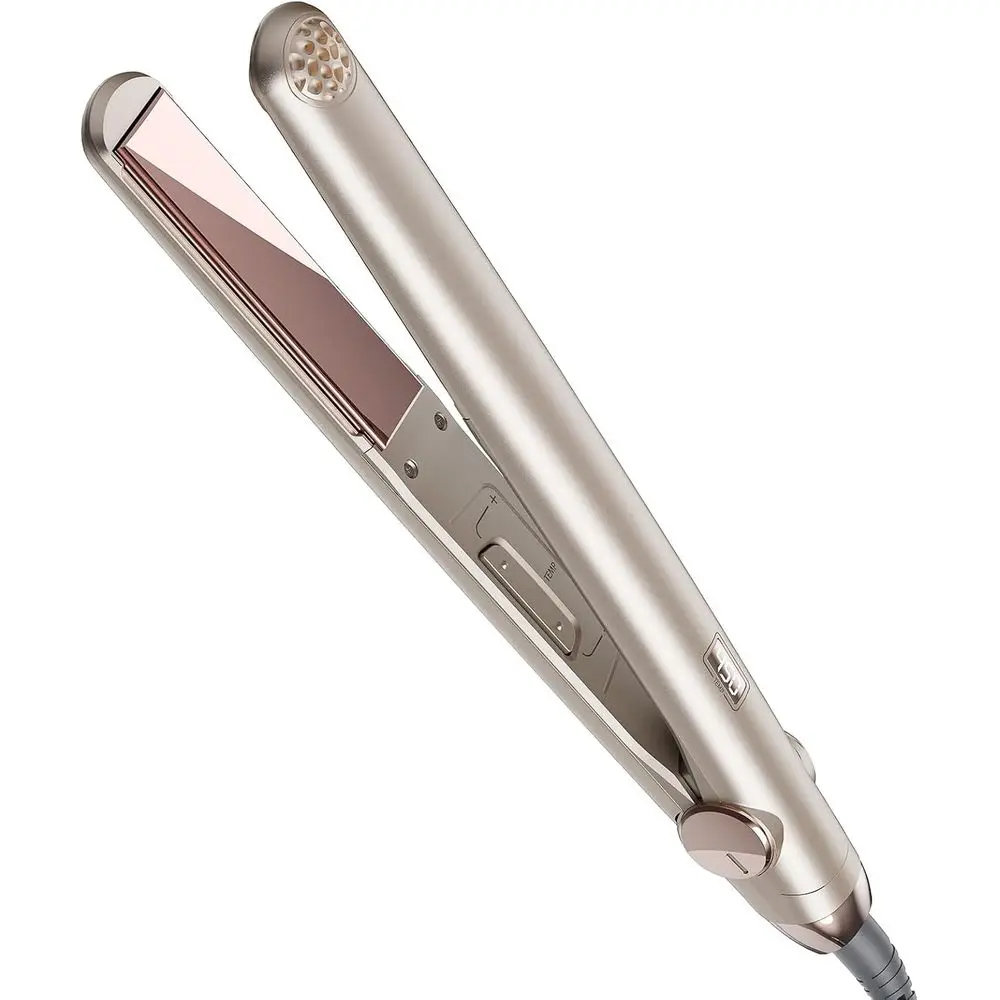 1 Inch Titanium Travel Hair Straightener with 10-Second Heat Up, 32 Temperature Settings, Dual Voltage & LED Display