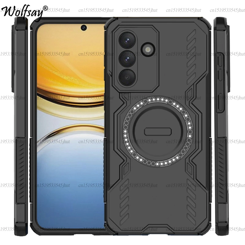 Hard Armor Case For Samsung Galaxy A37 Magnetic Adsorption Wireless Charge Back Cover For Samsung A37 Case For Samsung A37 Case