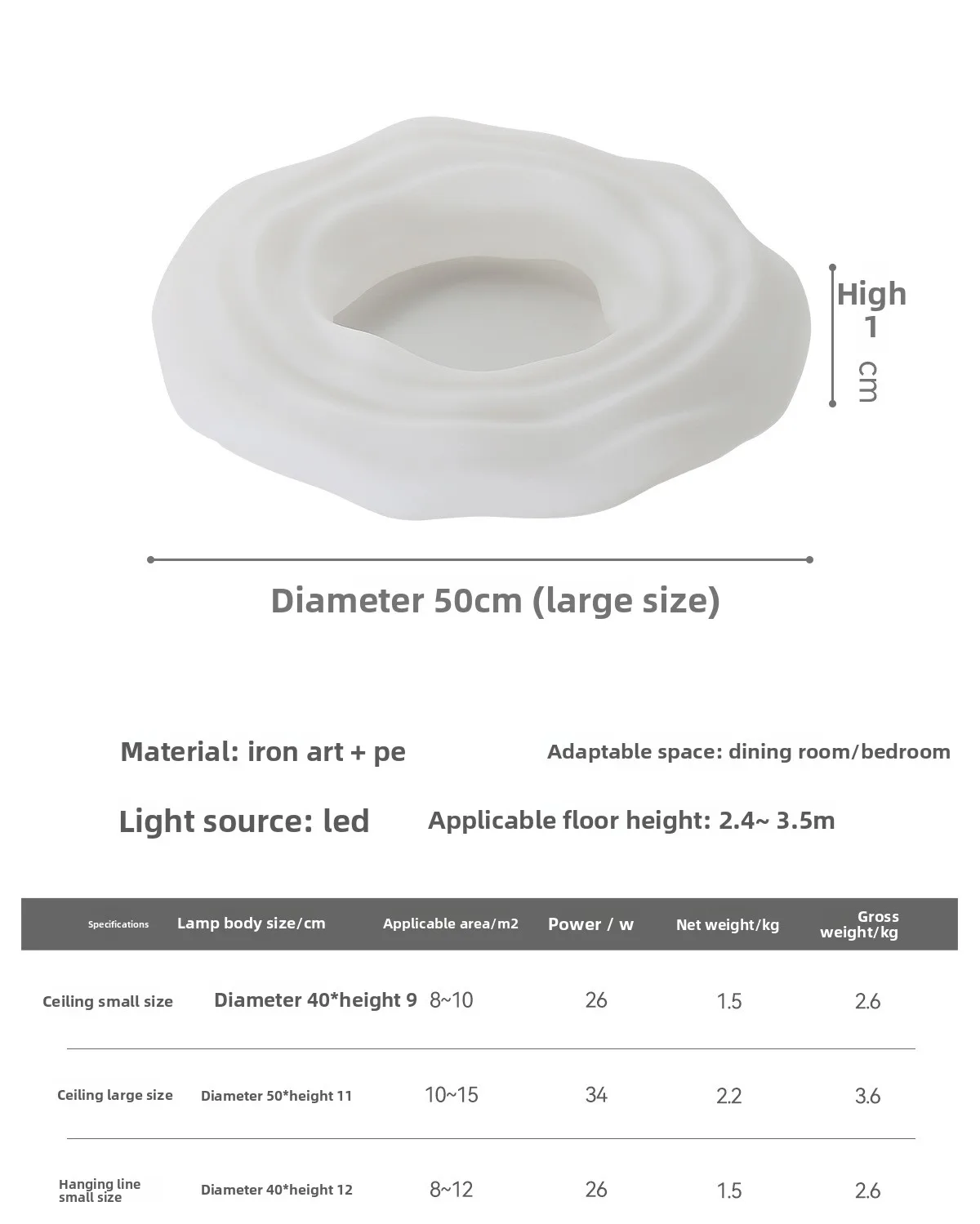 Cookie full spectrum ceiling master bedroom light modern simple eye protection cloud cream wind hanging lamp