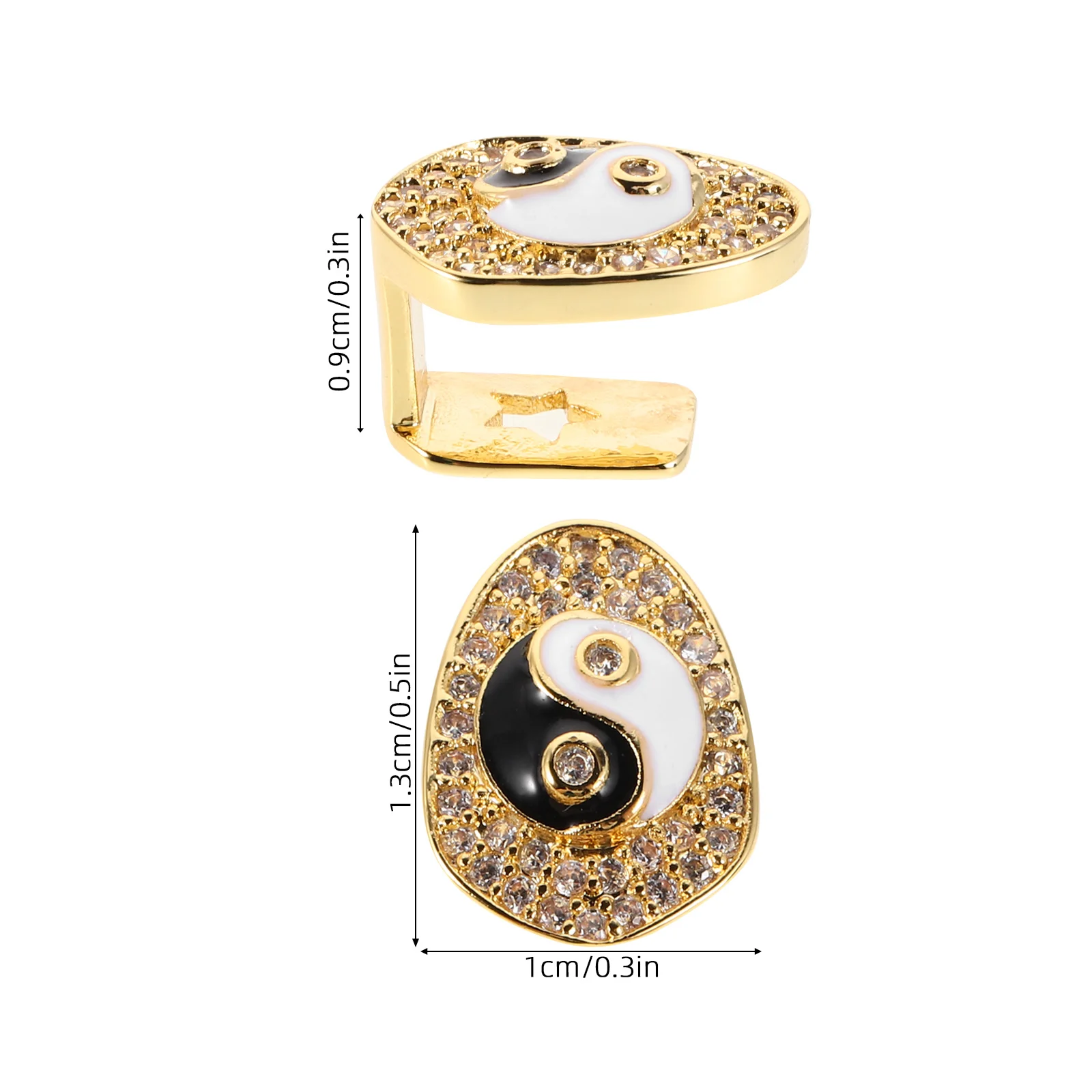 Gorro de dientes Bagua a la moda, colgante de cristal de cobre de Hip Hop, parrillas ostentosas dentales para hombres, joyería de disfraz de Cosplay brillante