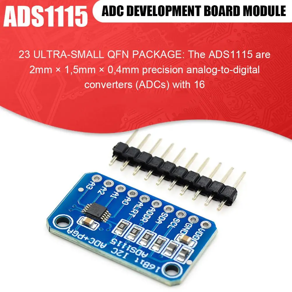 I2c Ads1015 Ads1115 16 Bit Adc 4 Kanaals Module Met Versterking 2.0V Rpi Tot 5.5V Versterker Programmeerbaar V1m7