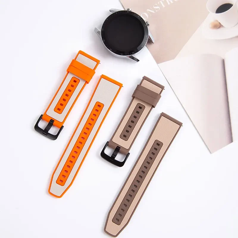 حزام سيليكون لساعة سامسونج جالاكسي 7 6 5 4 باند 40 44 ملم كلاسيك/نشط/جير S3 فرونتير 20 22 ملم رياضي لـ Amazfit GTS 2 3 4 #5